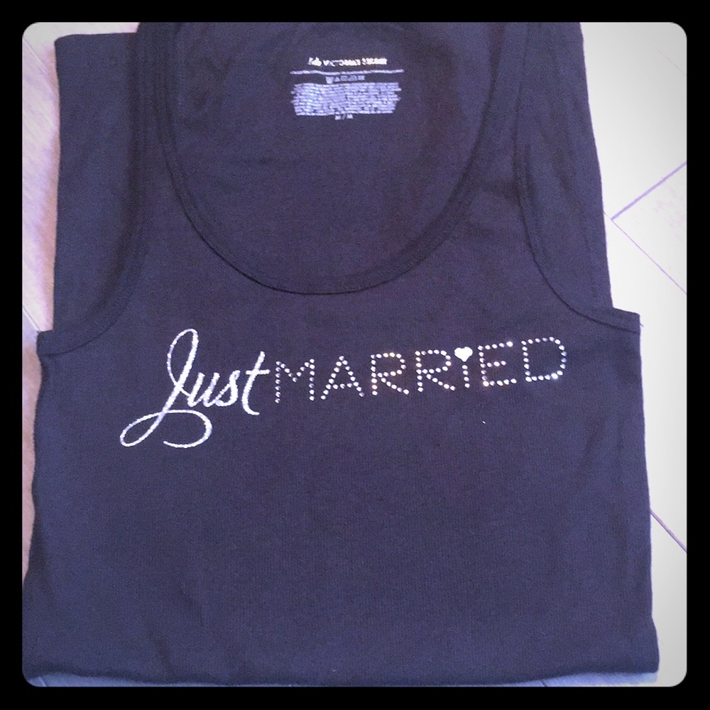 Victoria Secret just married black tank top